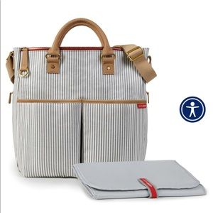 Like-new Skip Duo Hop French Stripe diaper bag